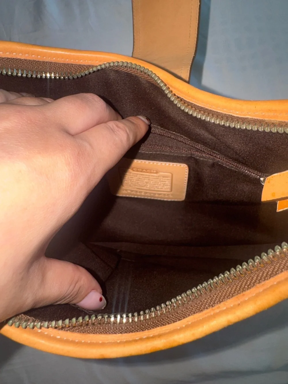 Coach Vintage Monogram Shoulder Bag in Brown and Tan Leather - Picture 4 of 4